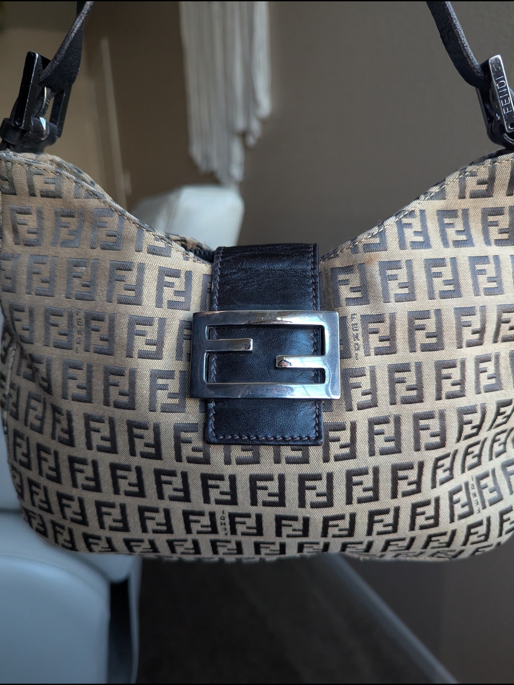Fendi Zucchino Mamma Baguette Hobo Bag - Picture 3 of 13